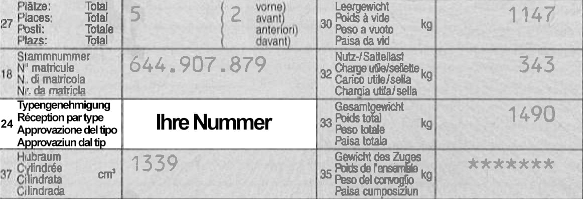 Typenscheinnummer